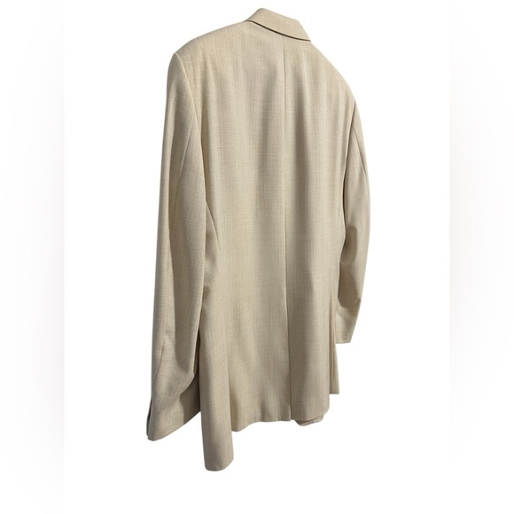 Chaps Mens 2 Button Blazer Sportcoat Sz 42L Cream Linen Style Career Preppy - Picture 3 of 11
